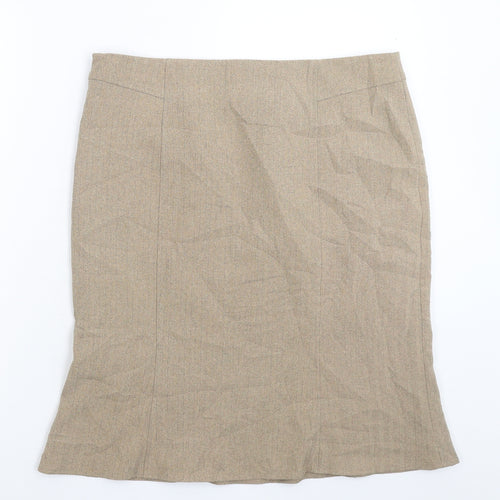 Portafina Womens Beige   Straight & Pencil Skirt Size 14
