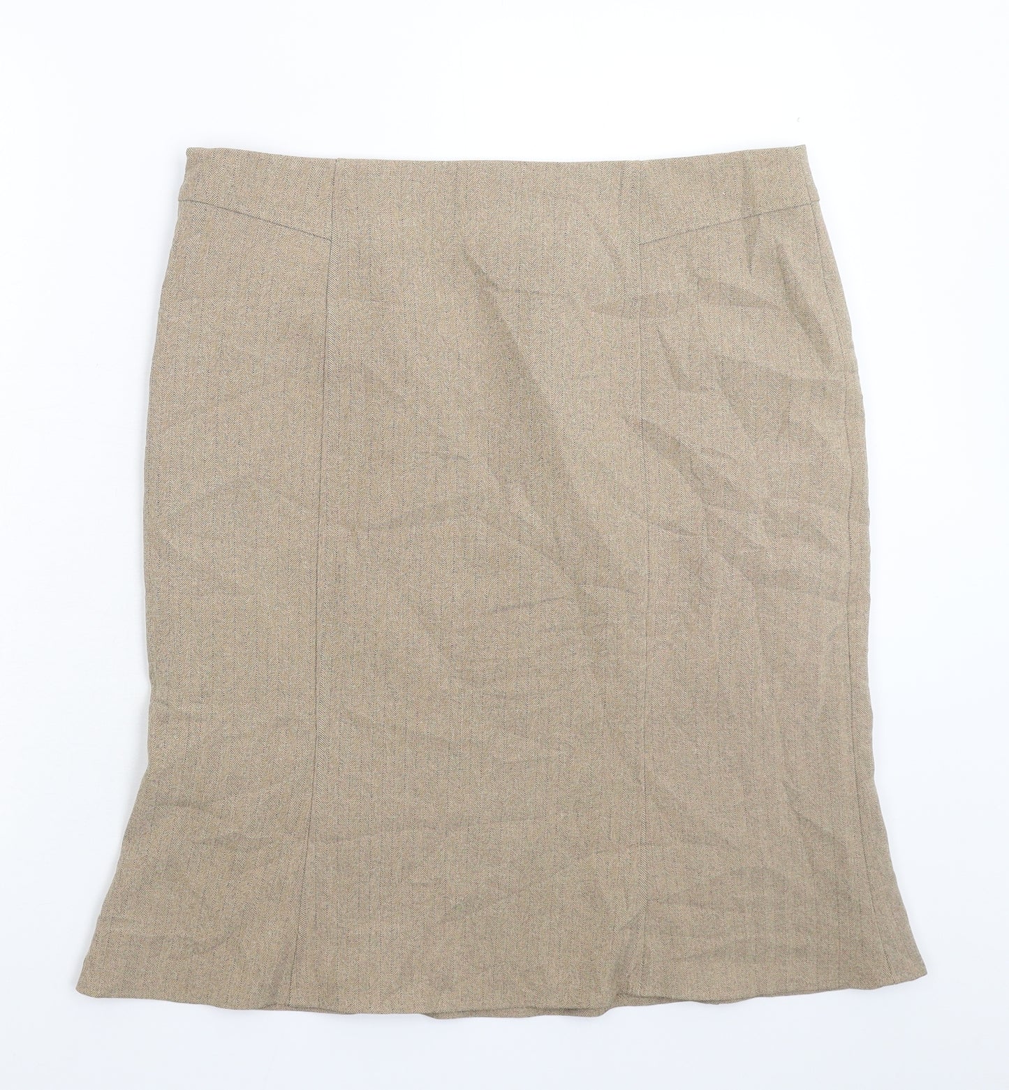 Portafina Womens Beige   Straight & Pencil Skirt Size 14