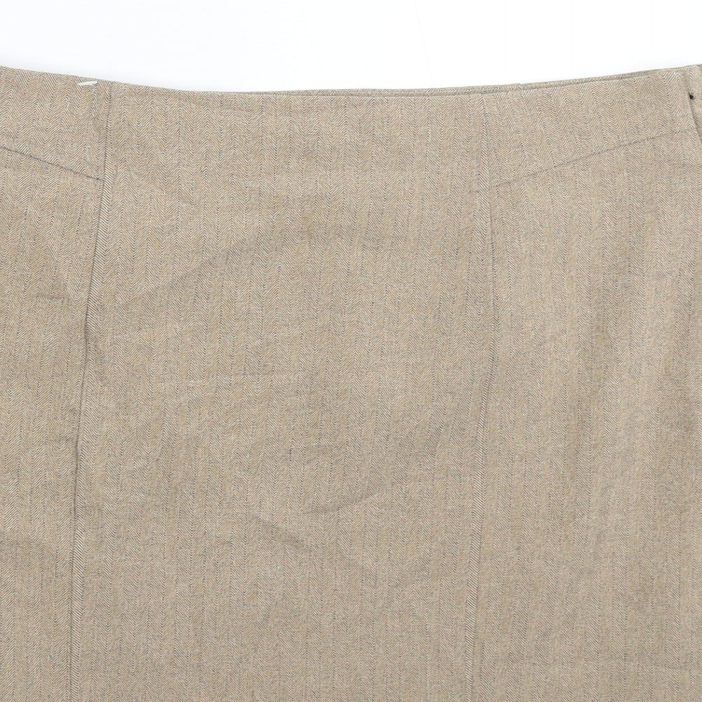 Portafina Womens Beige   Straight & Pencil Skirt Size 14