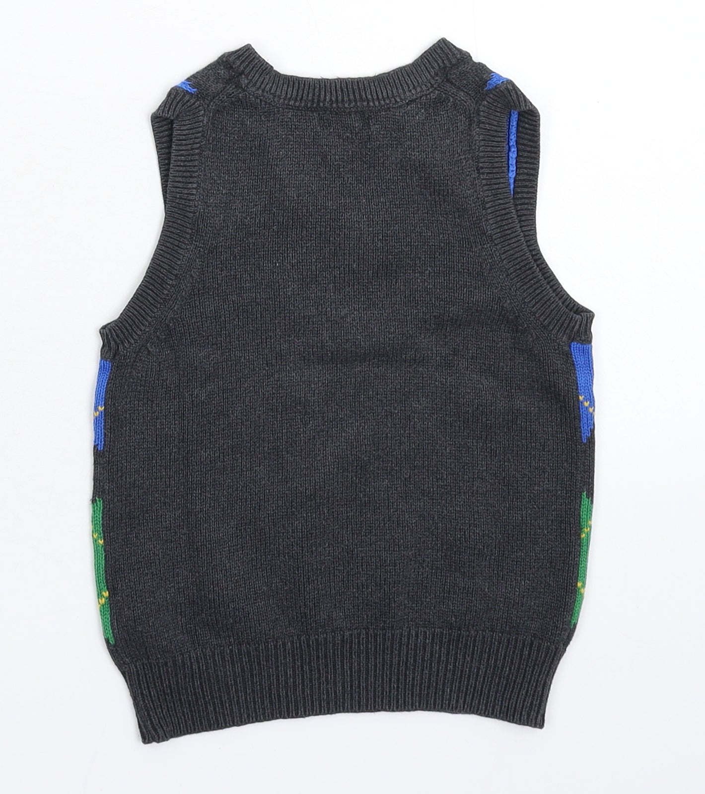 Gap Baby Multicoloured Check Knit Vest Jumper Size 18-24 Months