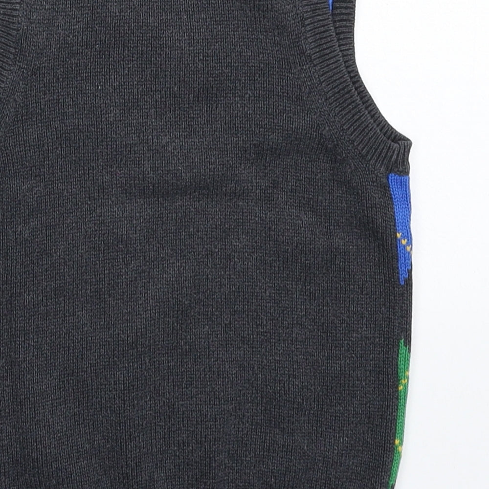 Gap Baby Multicoloured Check Knit Vest Jumper Size 18-24 Months