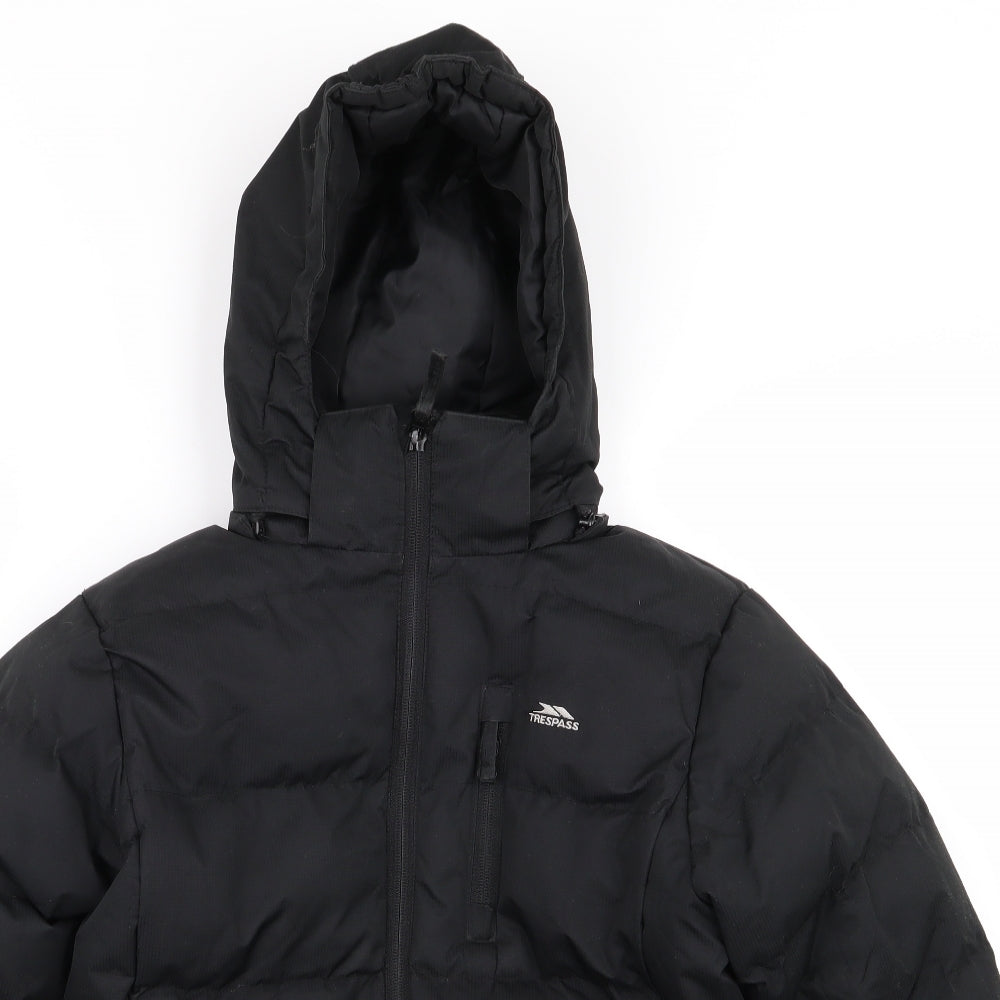 tresspass Boys Black   Puffer Jacket Coat Size 7-8 Years