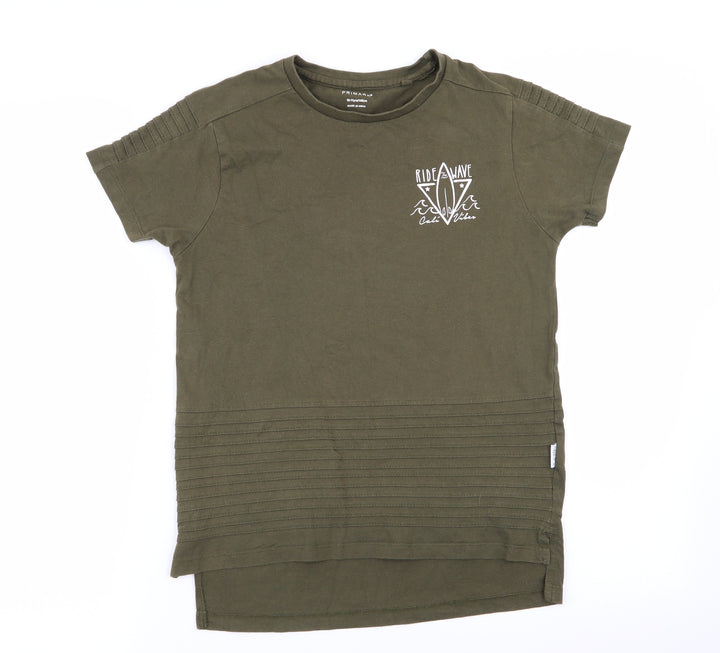 Primark Boys Green   Basic T-Shirt Size 10-11 Years