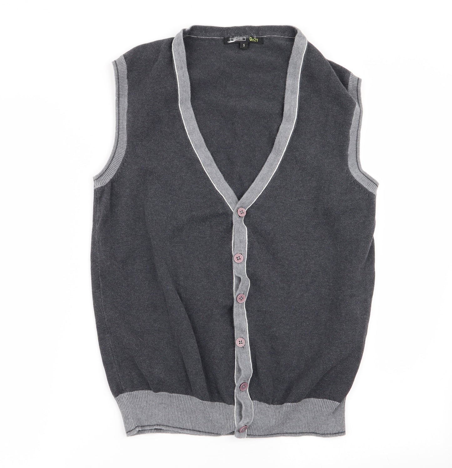 Asda George Mens Grey   Cardigan Jumper Size S