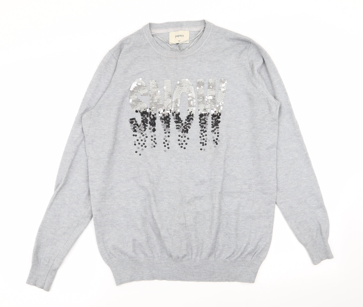 Papaya Womens Grey   Pullover Jumper Size M