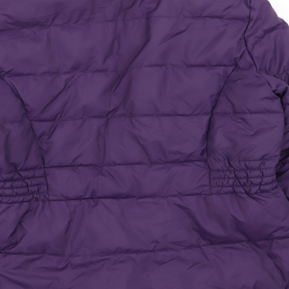 M&S Womens Purple   Puffer Jacket Coat Size 12