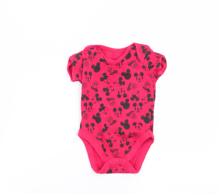 Asda George Boys Red Animal Print Babygrow One-Piece Size 6-9 Months - mickey mouse