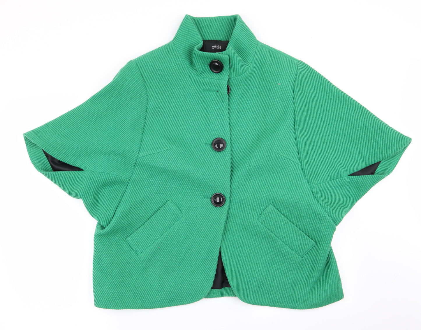 M&S Womens Green   Overcoat Coat Size 16