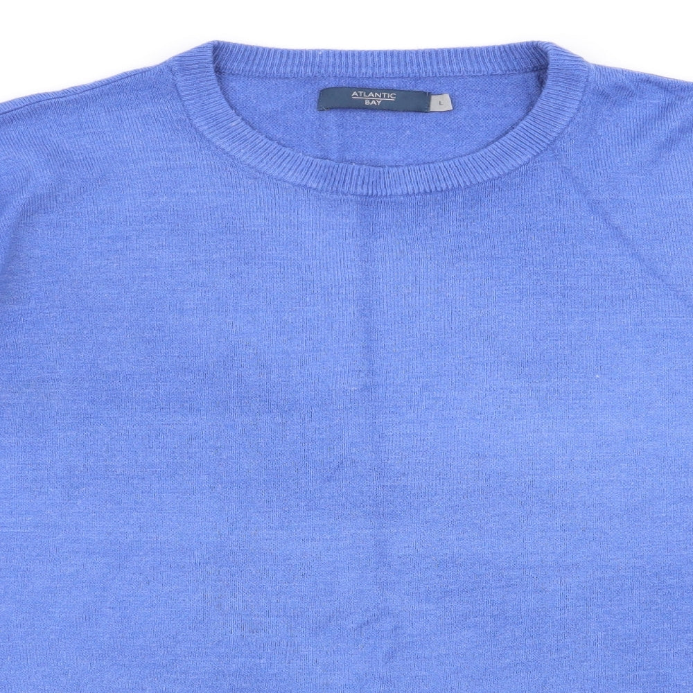 Atlantic Bay Mens Blue   Pullover Jumper Size L