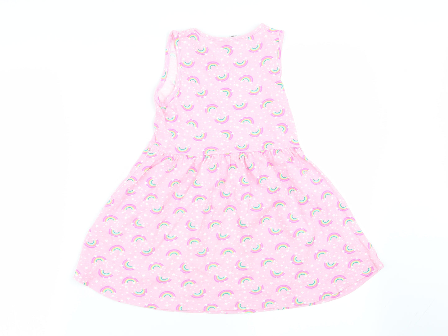 Primark Girls Pink Geometric  Fit & Flare  Size 4-5 Years