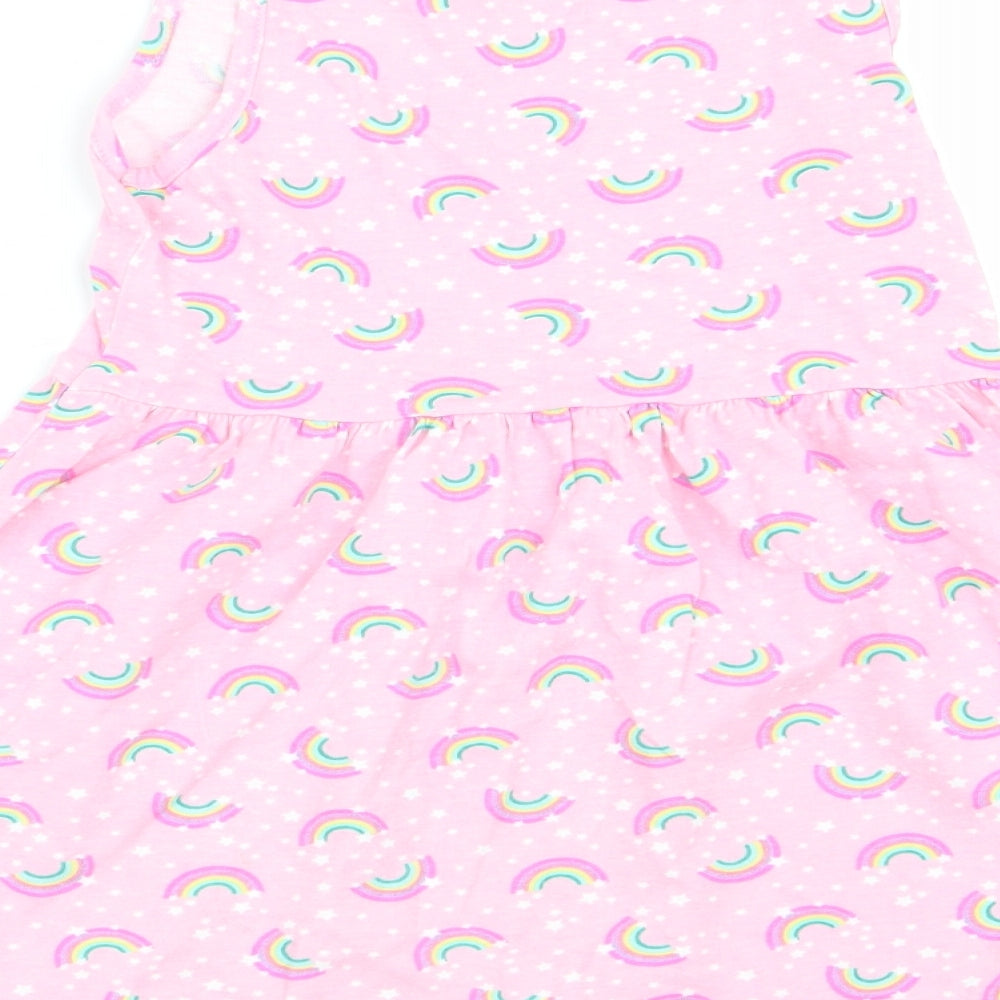 Primark Girls Pink Geometric  Fit & Flare  Size 4-5 Years