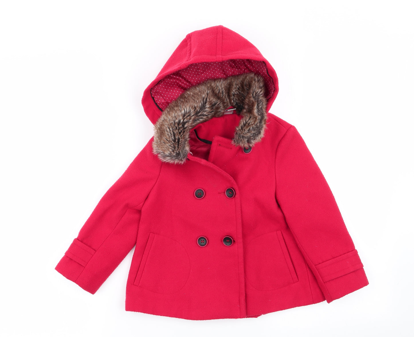 TU Girls Red   Parka Coat Size 18-24 Months