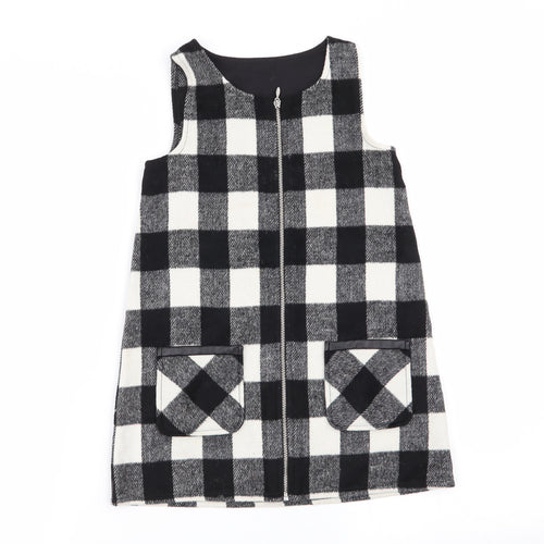 F&F Girls Multicoloured Check  Pinafore/Dungaree Dress  Size 4-5 Years