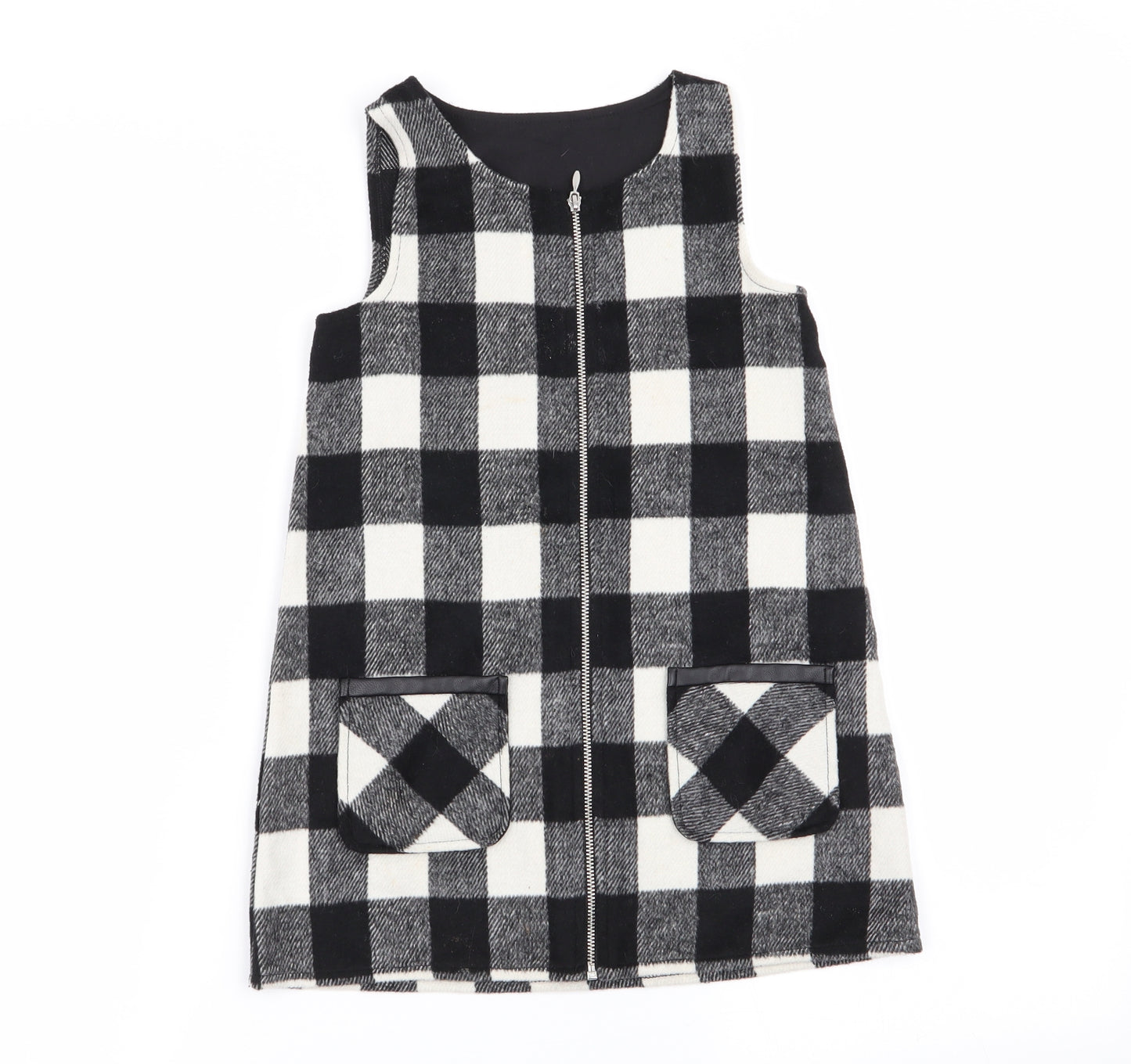 F&F Girls Multicoloured Check  Pinafore/Dungaree Dress  Size 4-5 Years