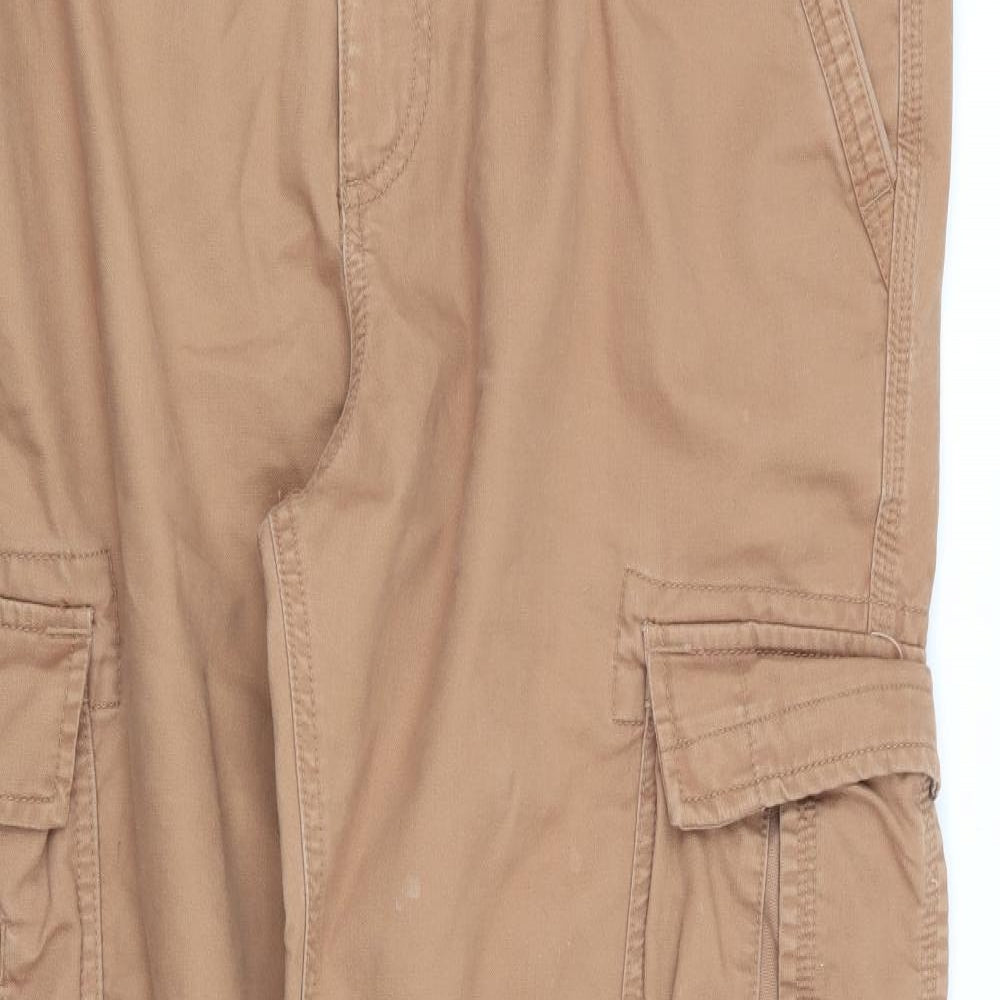 M&S Mens Beige   Cargo Trousers Size 36 in L31 in
