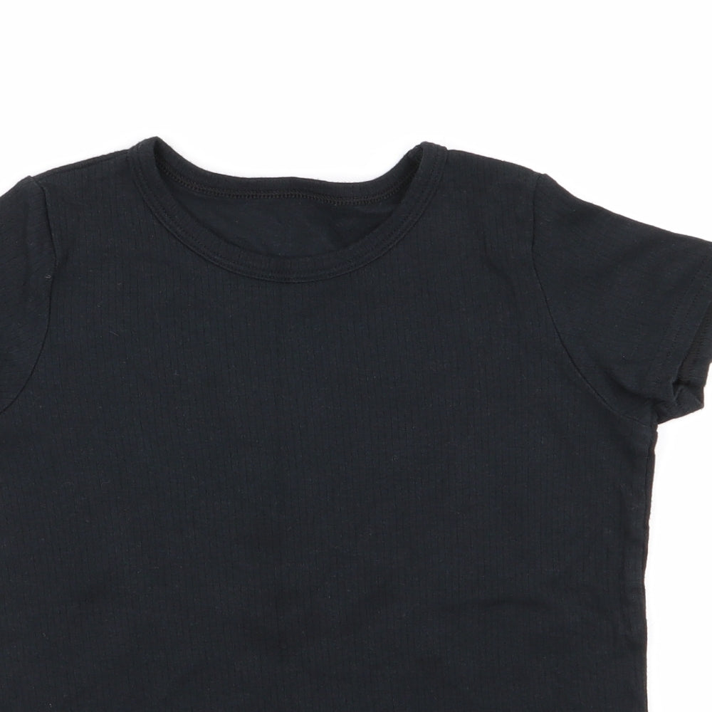 Primark Girls Black   Basic T-Shirt Size 9-10 Years