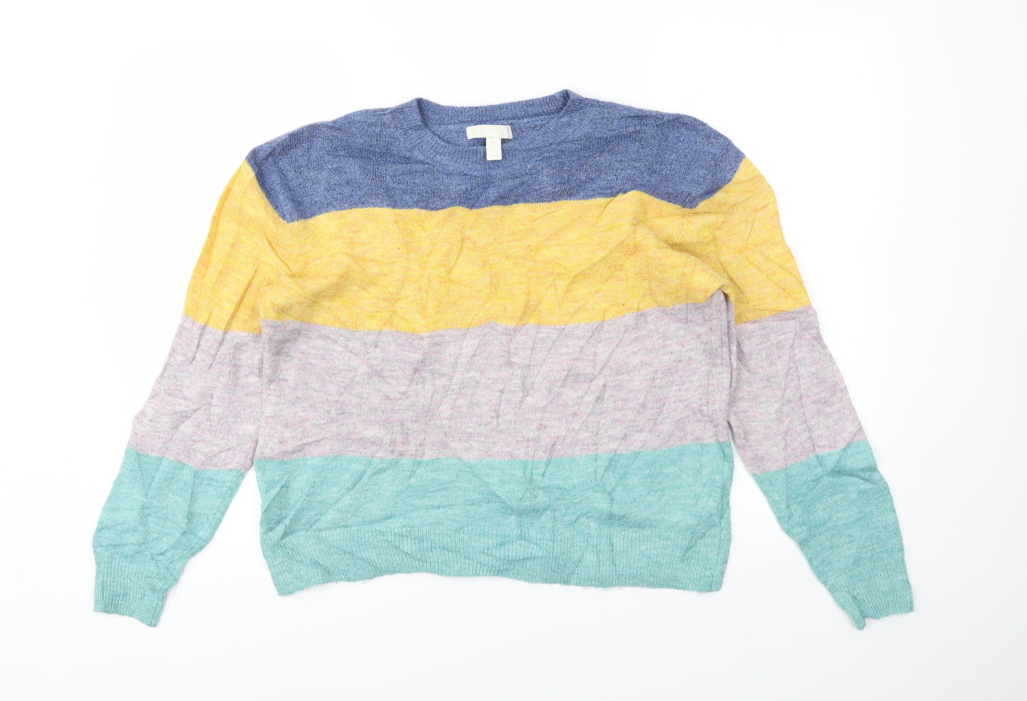 H&M Womens Multicoloured Striped  Pullover Jumper Size S