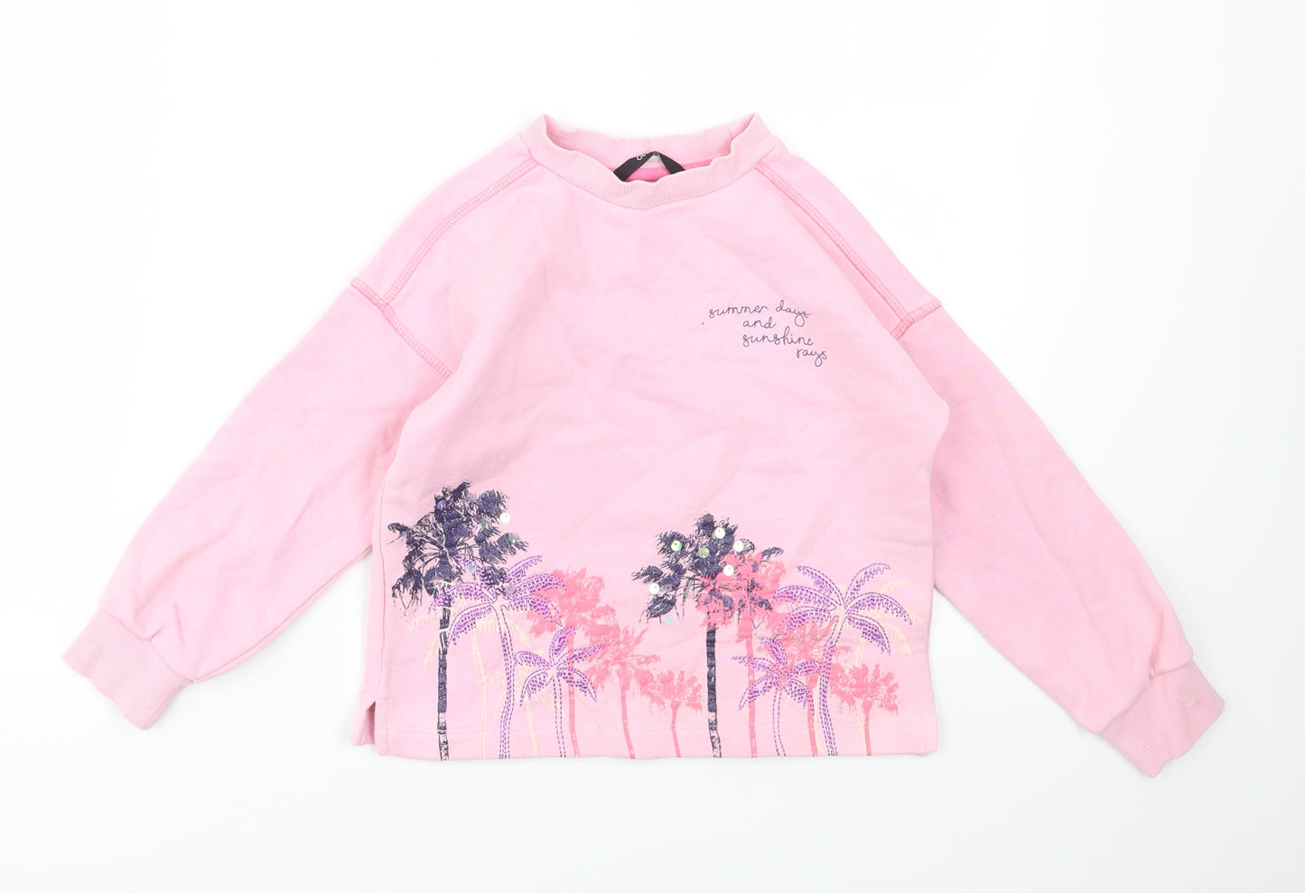 George Girls Pink   Pullover Jumper Size 5-6 Years