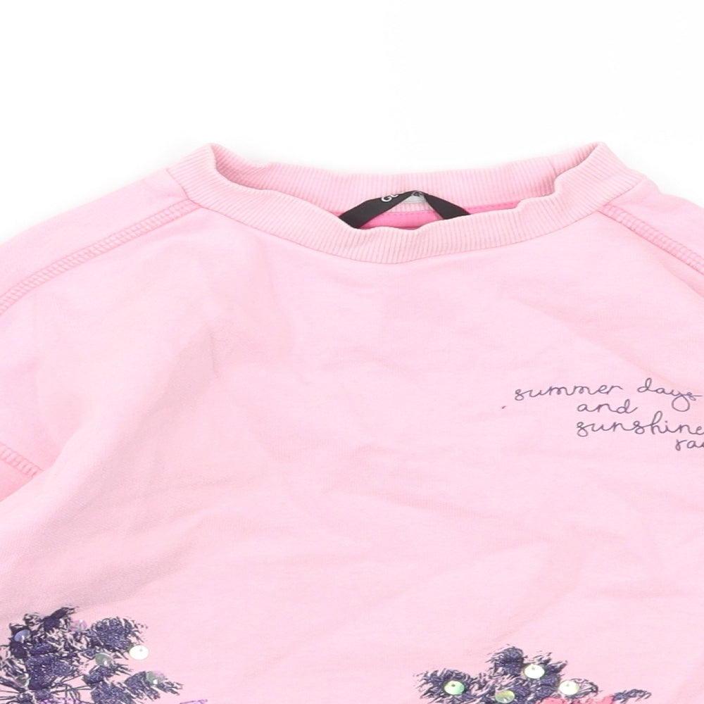 George Girls Pink   Pullover Jumper Size 5-6 Years