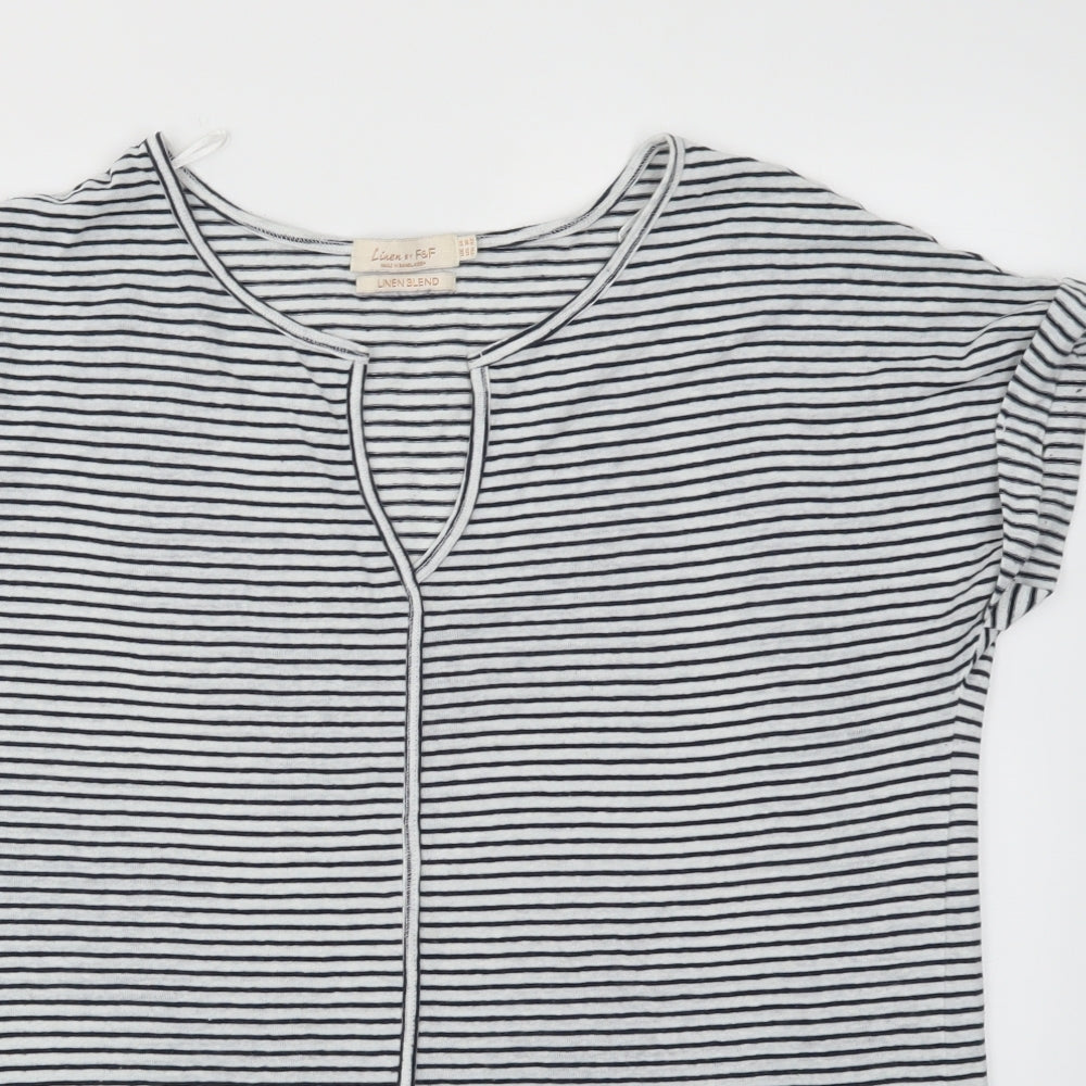 F&F Womens Multicoloured Striped  Basic T-Shirt Size 14