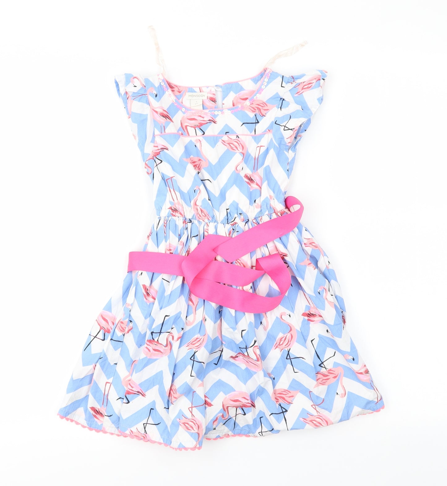 Monsoon Girls Multicoloured Animal Print  Fit & Flare  Size 4 Years