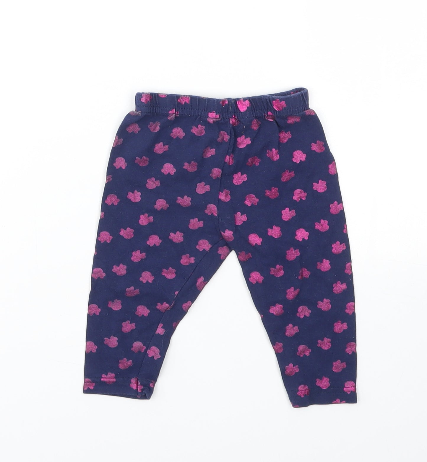 Disney Girls Blue Geometric  Capri Leggings Size 9-12 Months