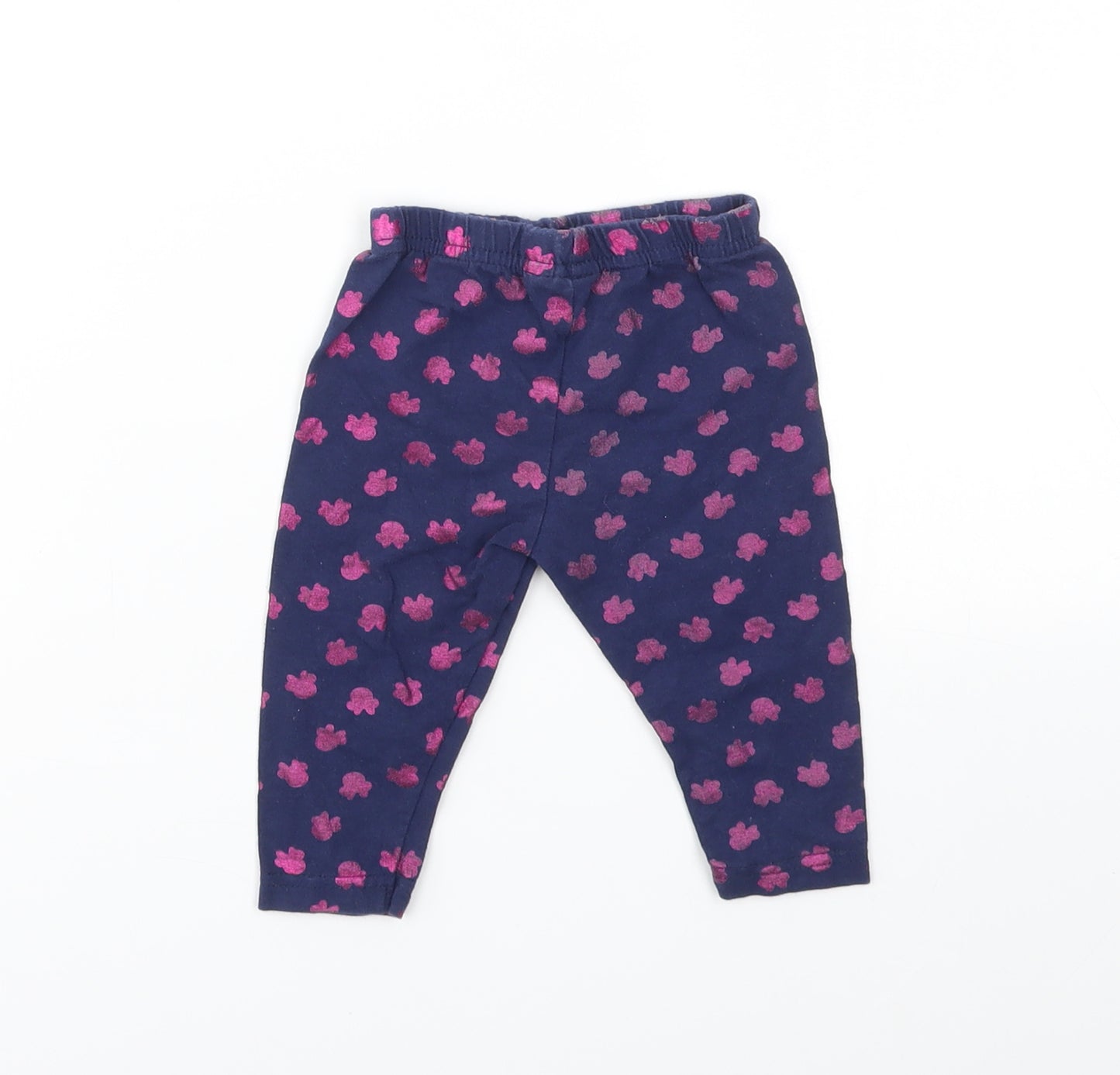 Disney Girls Blue Geometric  Capri Leggings Size 9-12 Months
