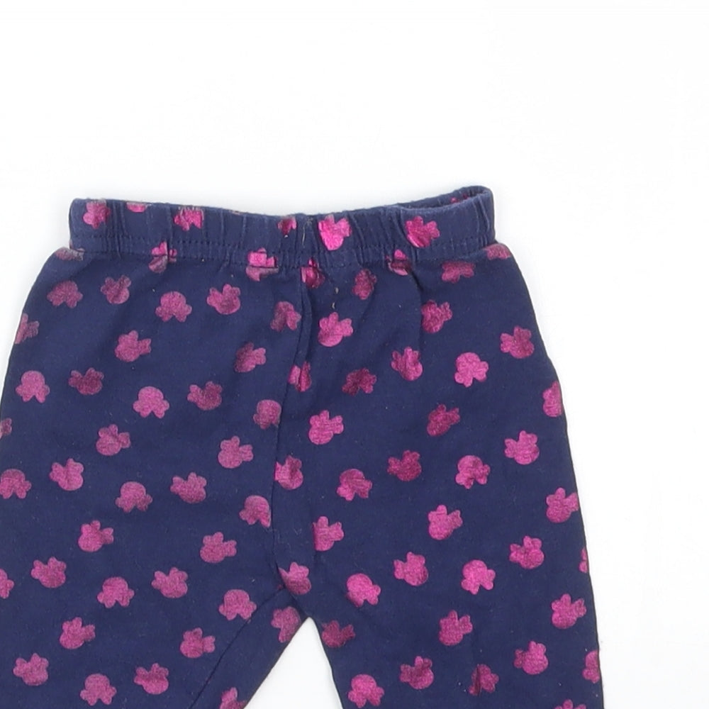 Disney Girls Blue Geometric  Capri Leggings Size 9-12 Months