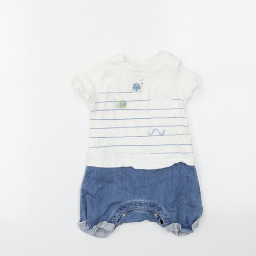 M Baby Blue Geometric  Babygrow One-Piece Size 3-6 Months