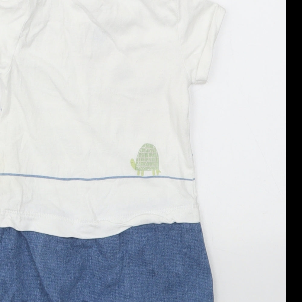 M Baby Blue Geometric  Babygrow One-Piece Size 3-6 Months