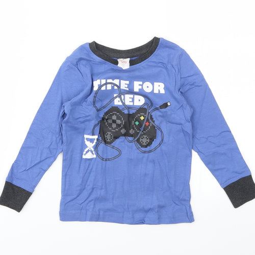 LILY &DAN Boys Blue Animal Print   Pyjama Top Size 3-4 Years