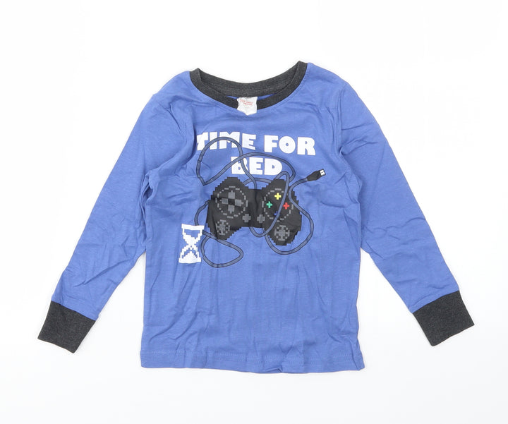 LILY &DAN Boys Blue Animal Print   Pyjama Top Size 3-4 Years