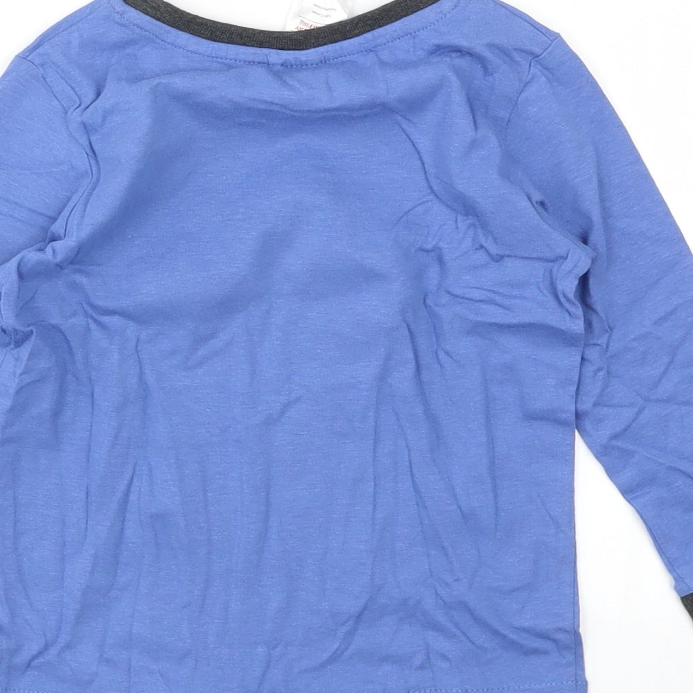 LILY &DAN Boys Blue Animal Print   Pyjama Top Size 3-4 Years