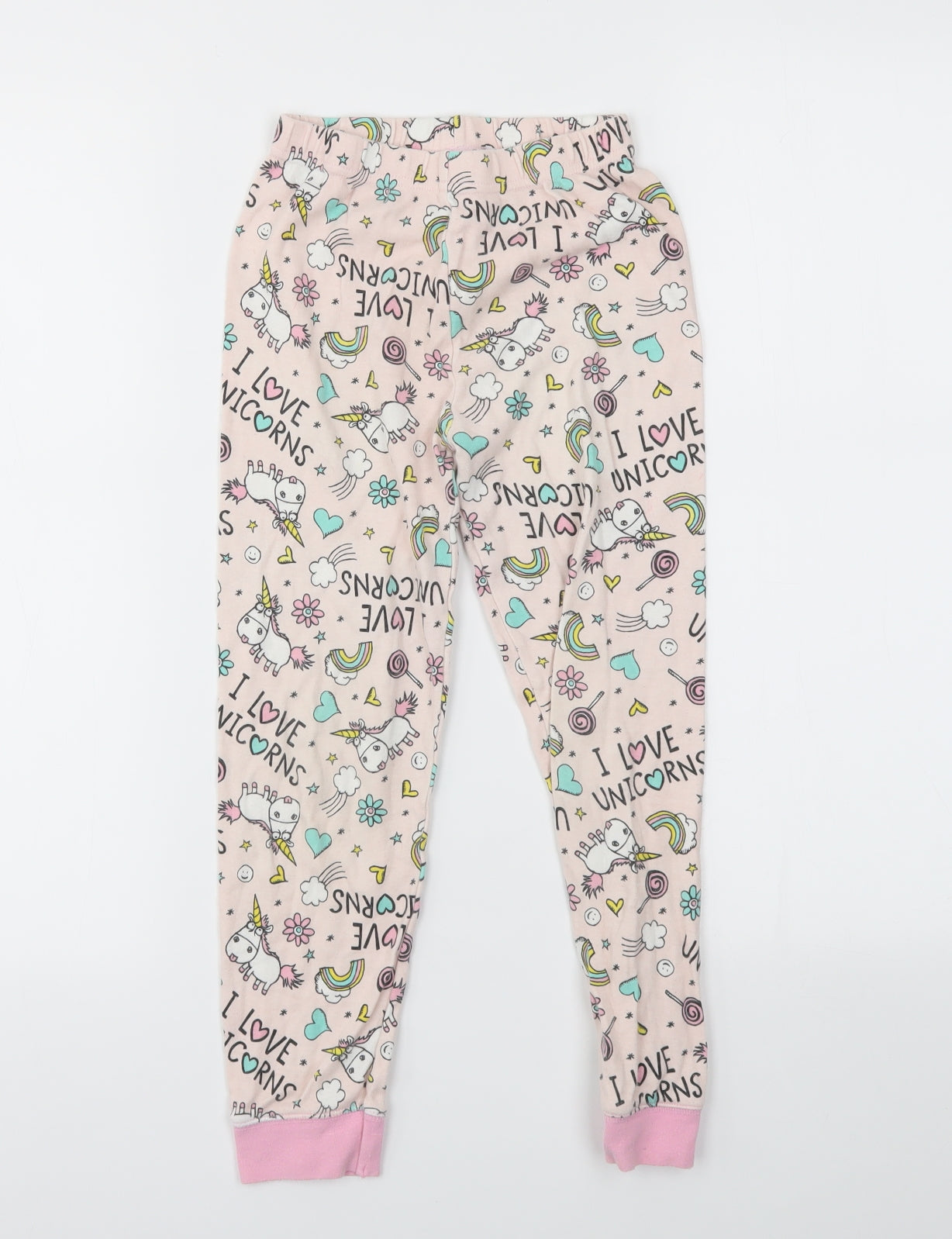 Matalan Girls Pink Animal Print  Top Pyjama Set Size 8 Years