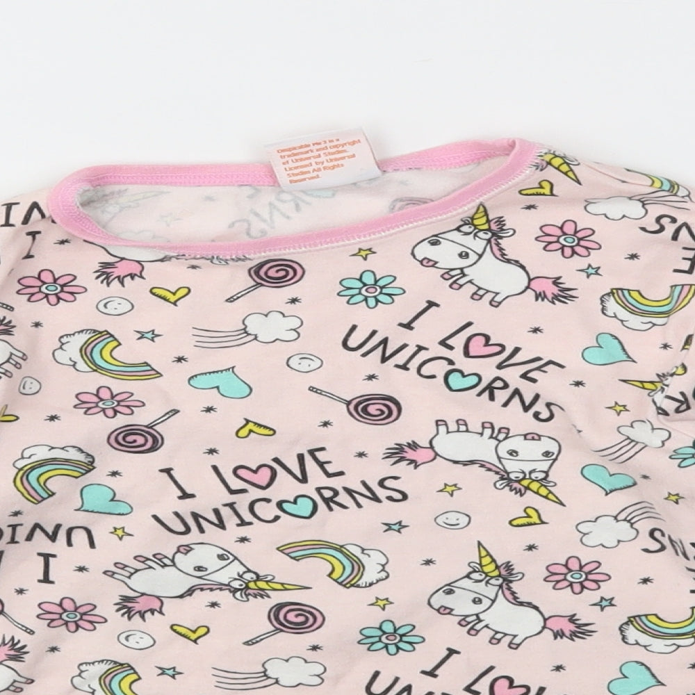 Matalan Girls Pink Animal Print  Top Pyjama Set Size 8 Years