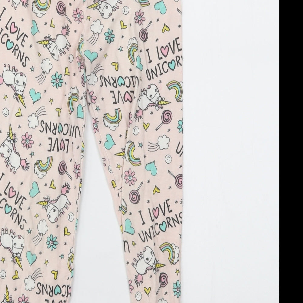 Matalan Girls Pink Animal Print  Top Pyjama Set Size 8 Years