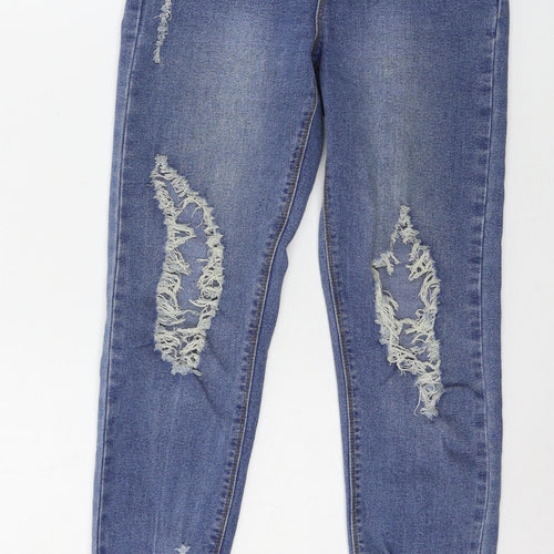 Boohoo Womens Blue  Denim Skinny Jeans Size 6 L24 in
