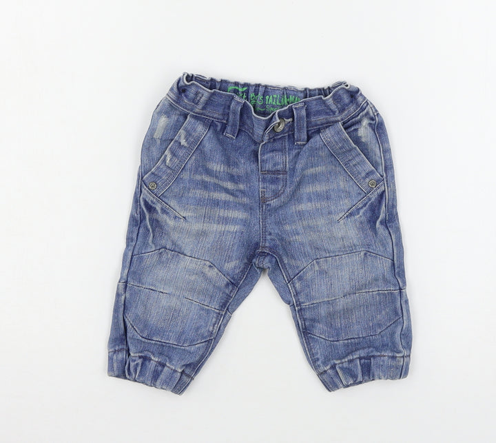 NEXT Boys Blue  Denim Cargo Jeans Size 3-6 Months