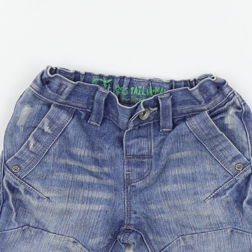 NEXT Boys Blue  Denim Cargo Jeans Size 3-6 Months