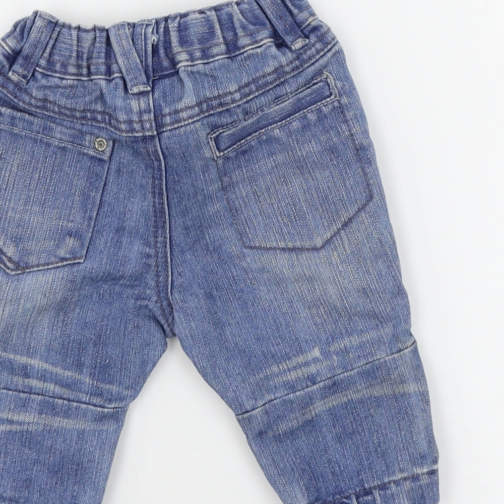 NEXT Boys Blue  Denim Cargo Jeans Size 3-6 Months