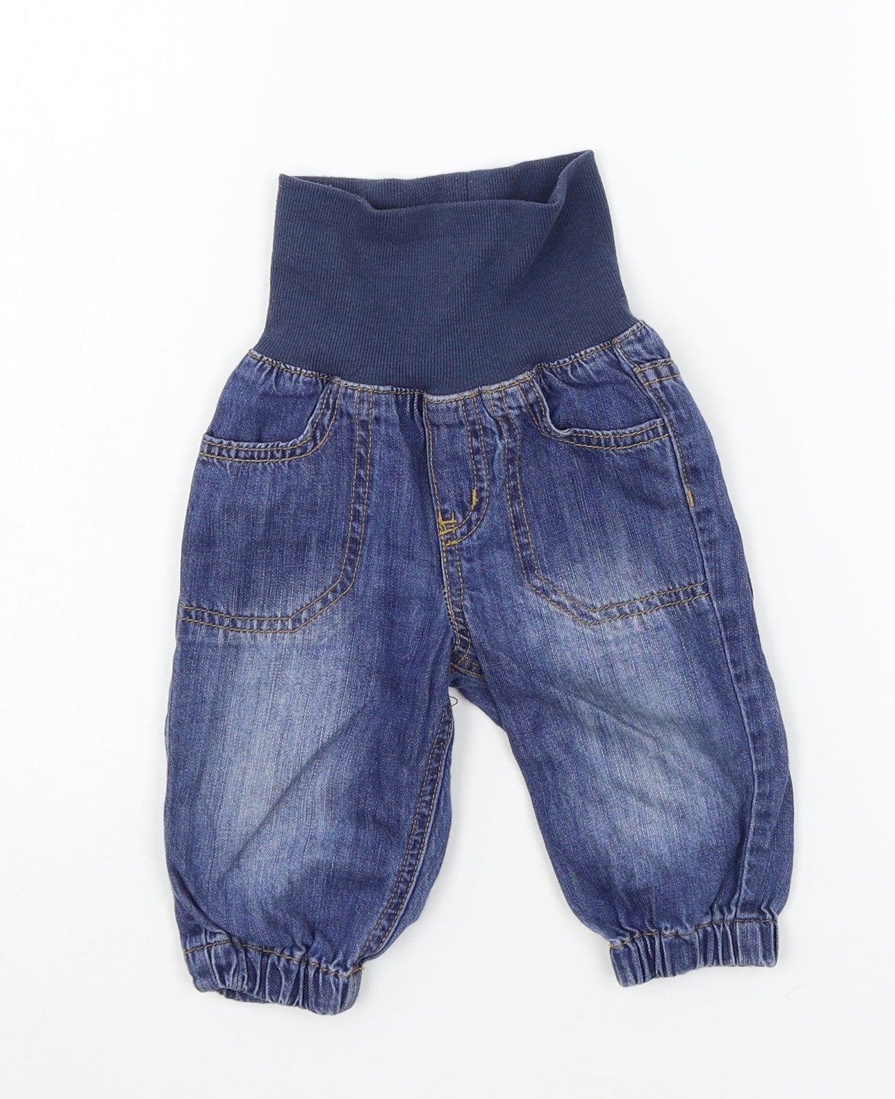 H&M Boys Blue  Denim Cargo Jeans Size 6-9 Months