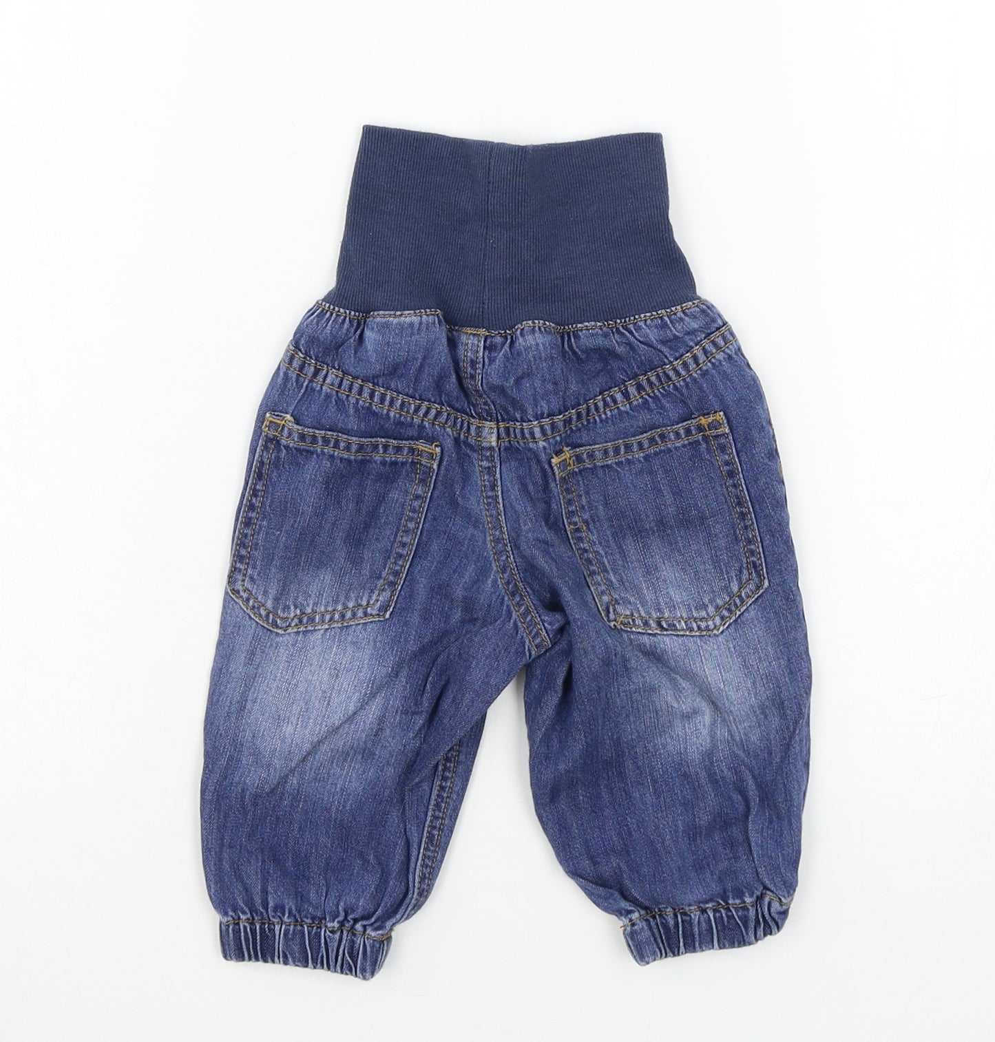 H&M Boys Blue  Denim Cargo Jeans Size 6-9 Months