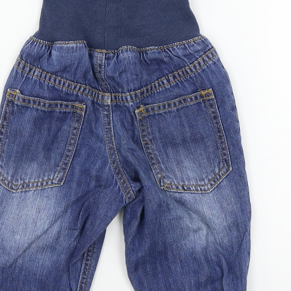 H&M Boys Blue  Denim Cargo Jeans Size 6-9 Months