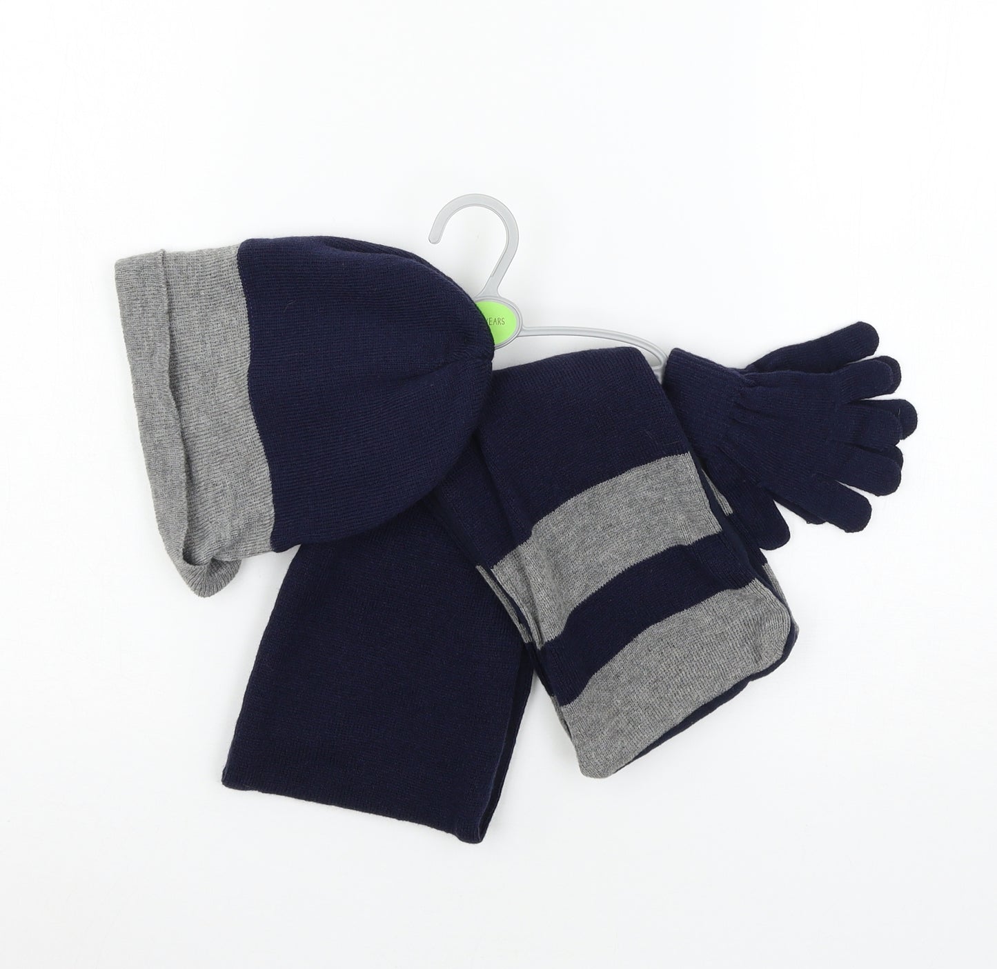 Matalan Boys Blue Striped Knit Rectangle Scarf Scarf One Size  - Hat and Scarf