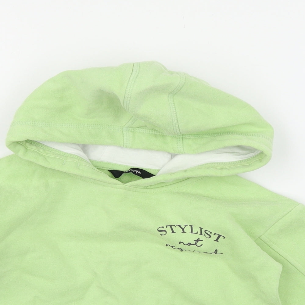 George Girls Green  Jersey Pullover Hoodie Size 4-5 Years