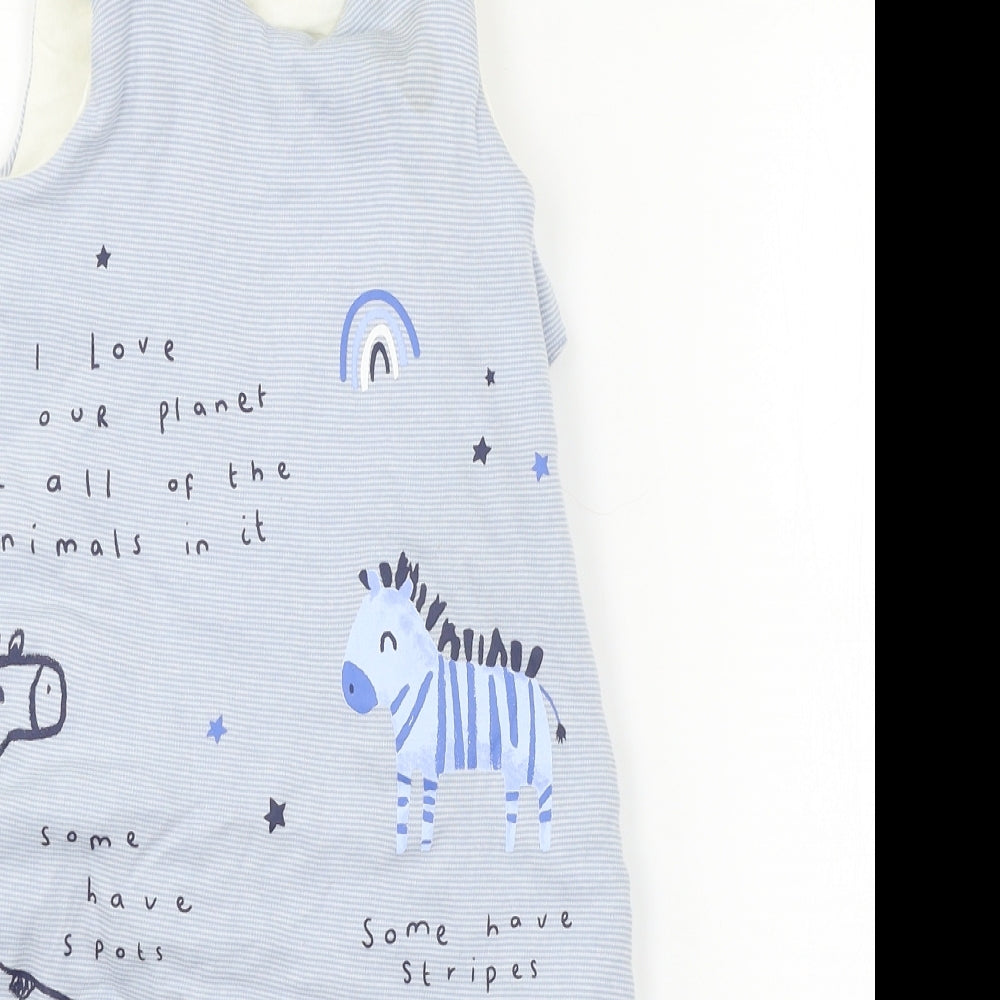 George Girls Blue Striped Jersey Cami One Piece Size 6-9 Months  - Animals