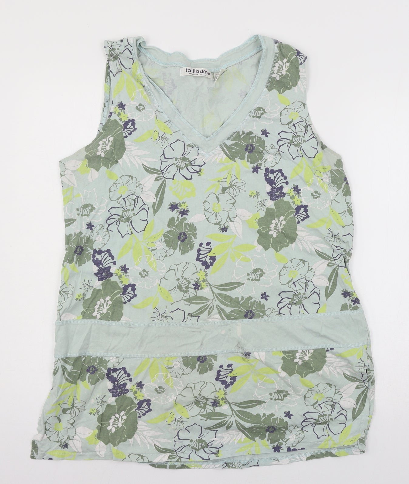La Redoute Womens Blue Floral Jersey Basic T-Shirt Size 18