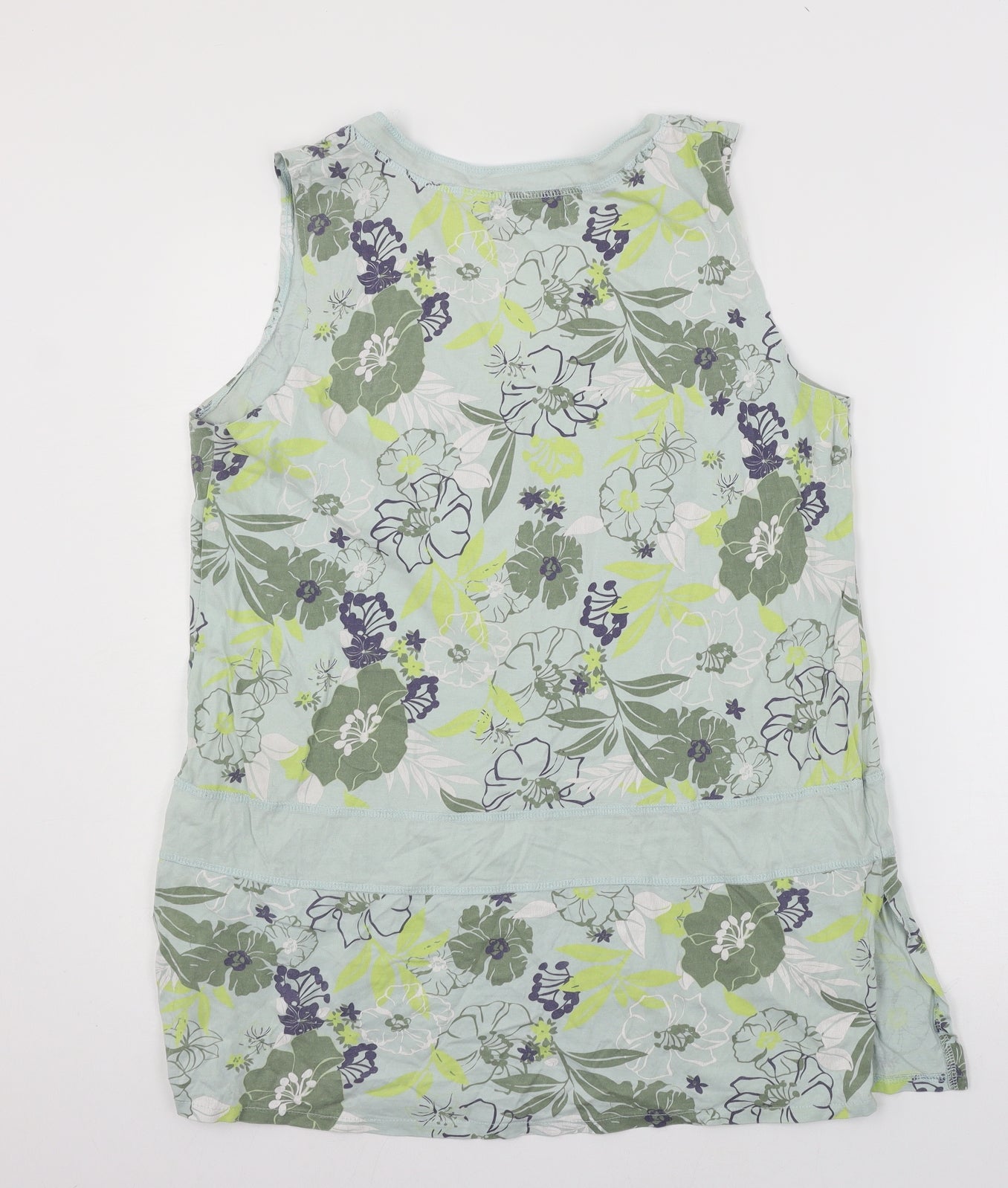 La Redoute Womens Blue Floral Jersey Basic T-Shirt Size 18