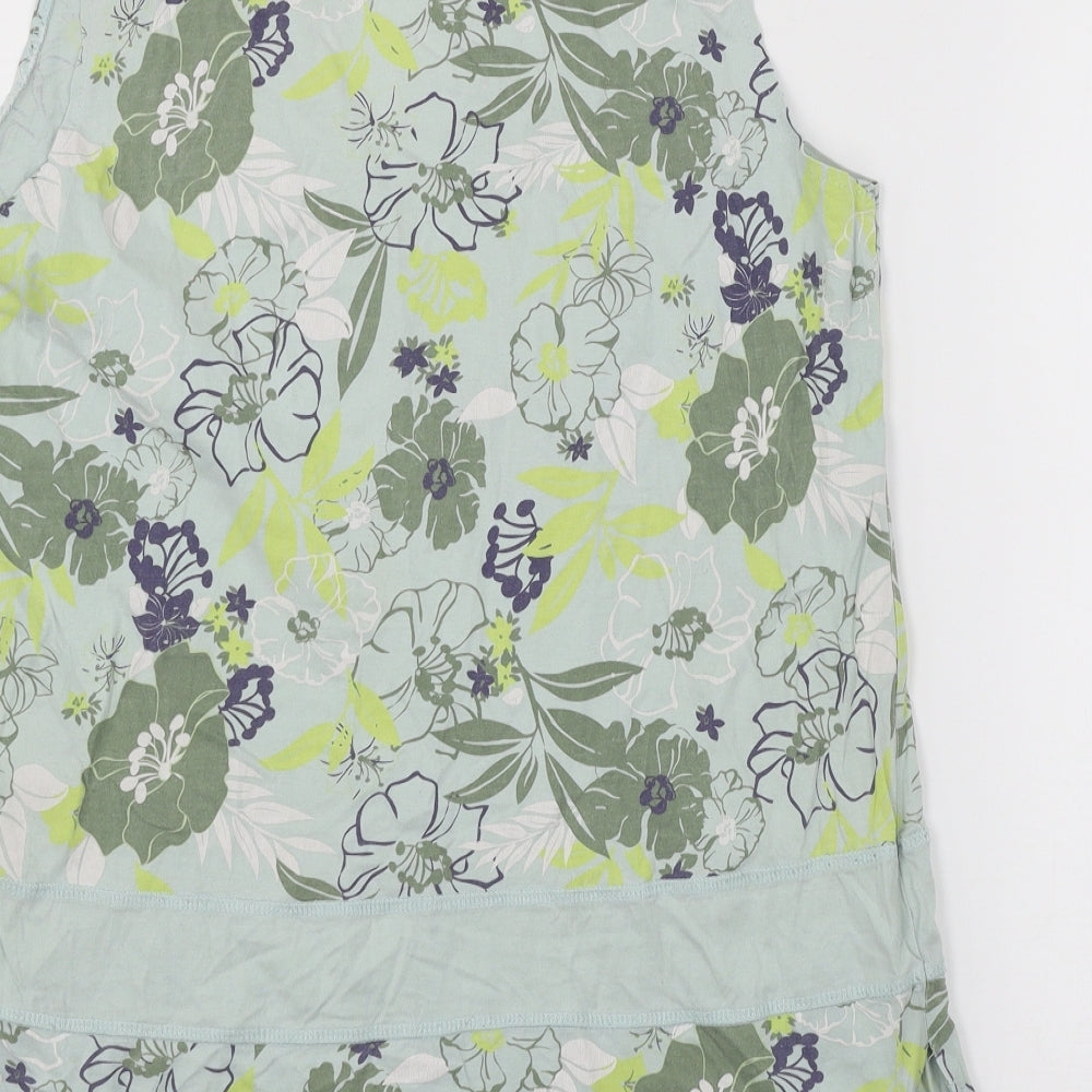 La Redoute Womens Blue Floral Jersey Basic T-Shirt Size 18