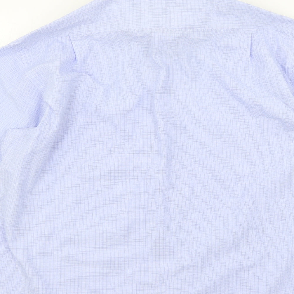 Essentials Mens Blue Check   Button-Up Size 16